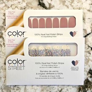 Color Street Nail Strips 2 Sets - Manchester Mauve & Less Bitter More Glitter